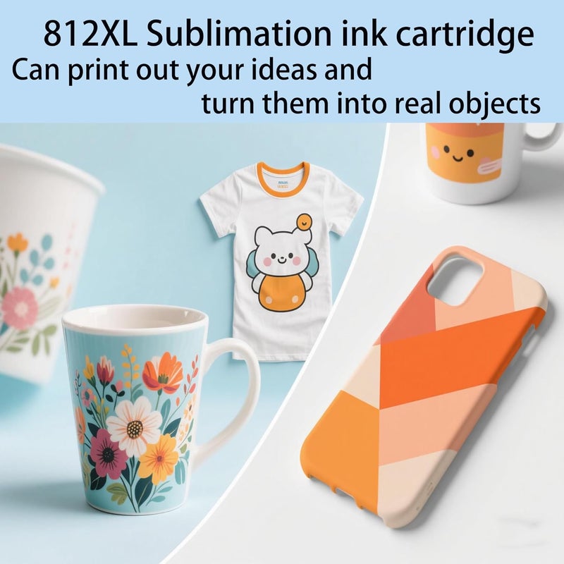 KiteiHiry KHY 812XL T812XL Sublimation Refillable Ink Cartridges with a Single-use Chip Workforce Pro WF-7840 WF-7820 WF-7310 EC-C7000 Filled with Sublimation Ink Used Sublimation Ink Cartridge - Image 5